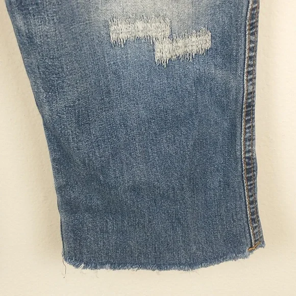 Y2K Vintage Abercrombie & Fitch Womens Cut Off Raw Waist Crop Button Fly Jeans 4 - Picture 5 of 13